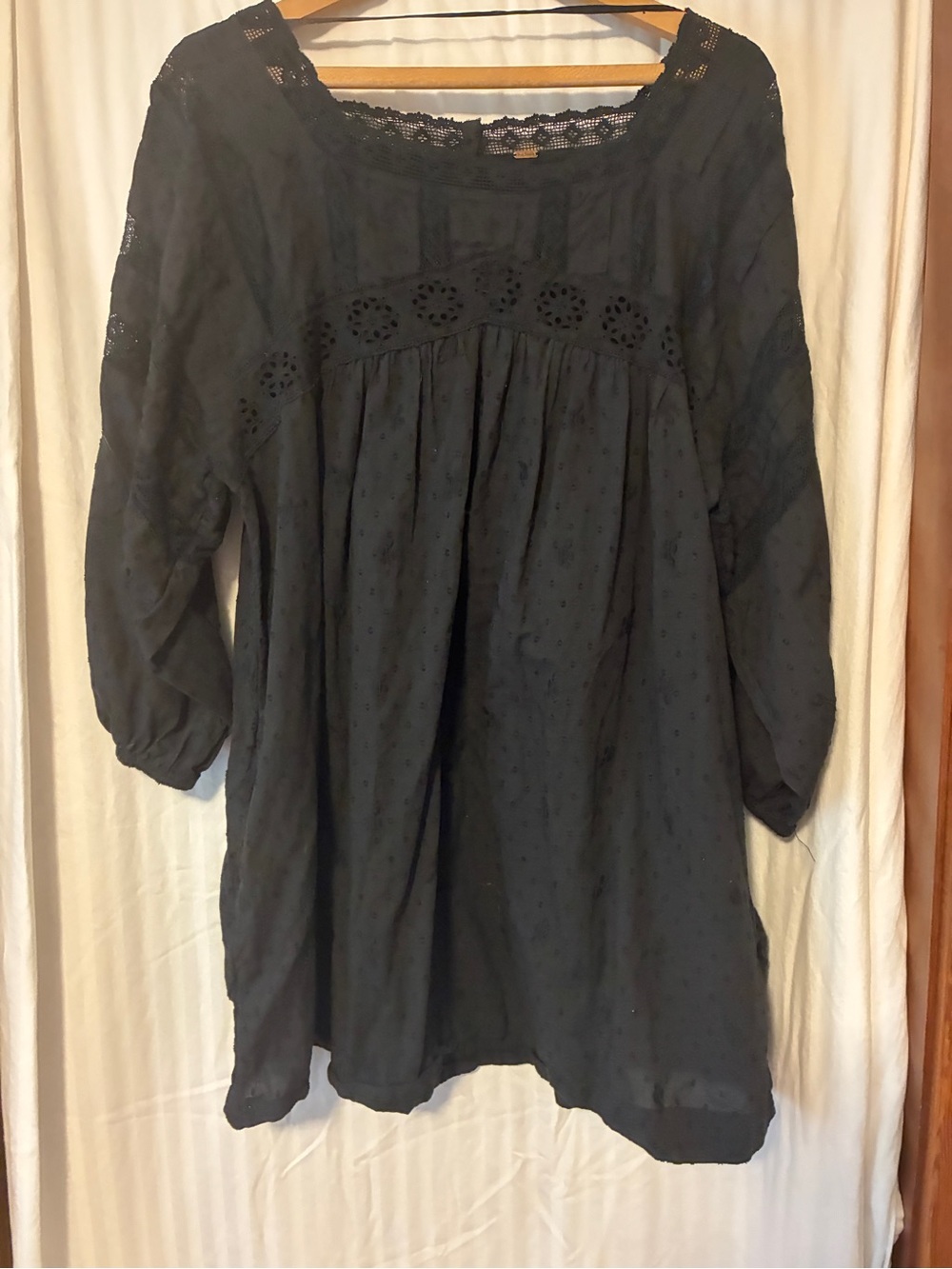 Free People Black Lace Yoke Tunic or Minidress